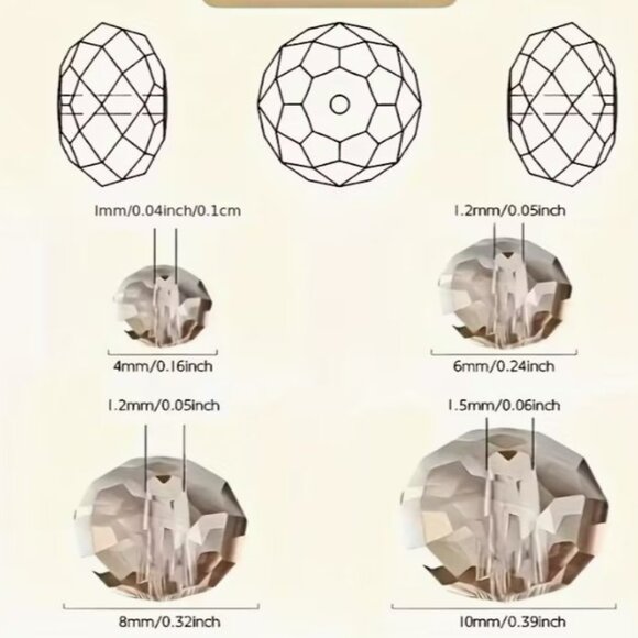 Sparkling Faceted Glass  Flat Round  Wheel Spacer Beads  100 Beads - Picture 3 of 3